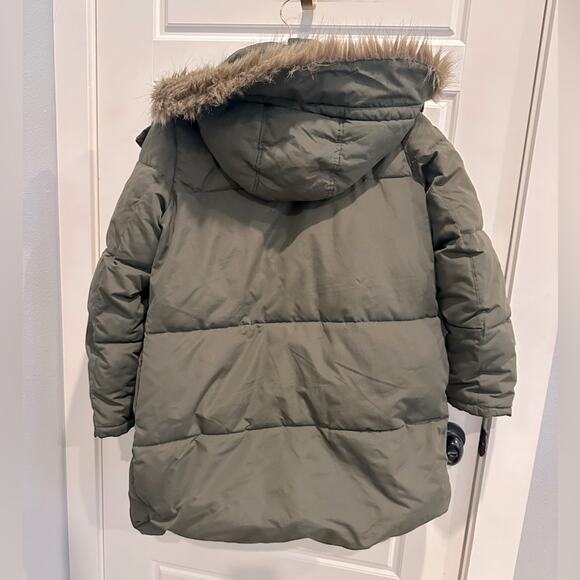 Old Navy Women’s Puffer Fleece Lined Jacket-Fur Hood - Picture 2 of 7